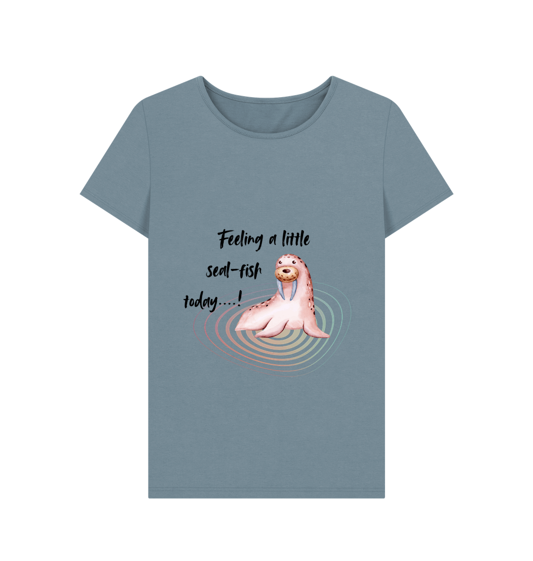 Stone Blue Printed T-shirt