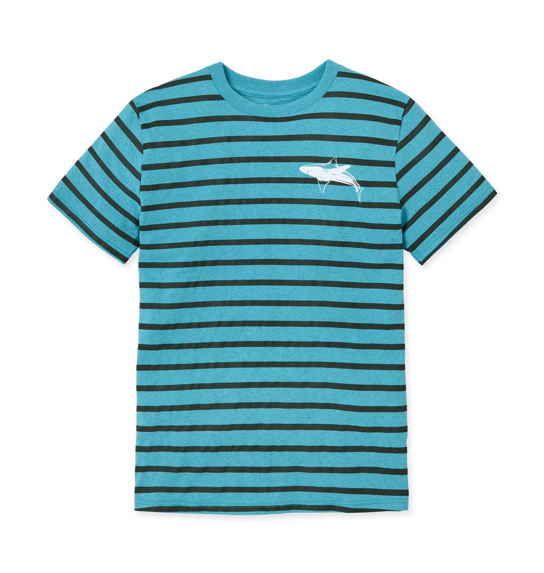 Ocean Blue Stripes Printed T-shirt