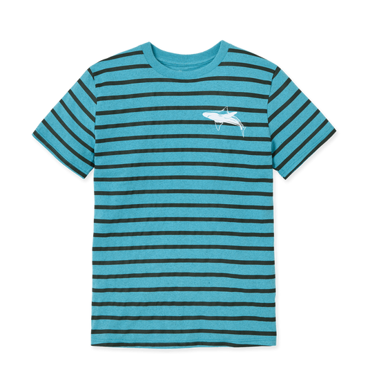 Ocean Blue Stripes Printed T-shirt